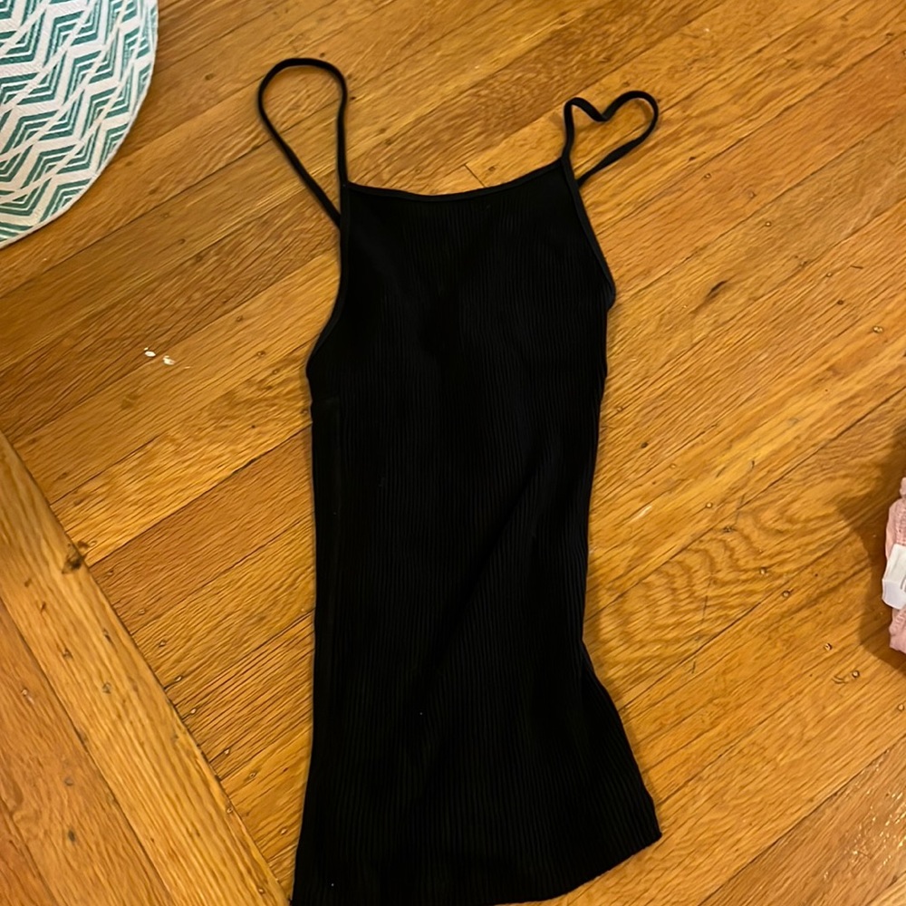 Free people black tank with cross back, small